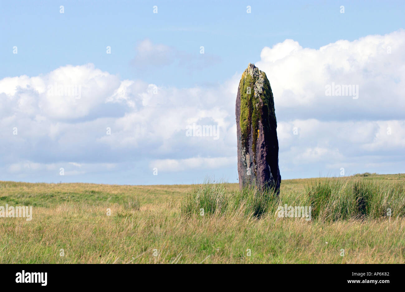 Maen Llia eine massive Diamant geformt Menhir auf isolierte offene Heidelandschaft zwischen Ystradfellte und Heol Senni Powys Wales UK Stockfoto