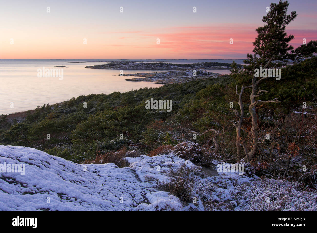 Aussichtspunkt. Särö Västerskog, Halland, Schweden Stockfoto