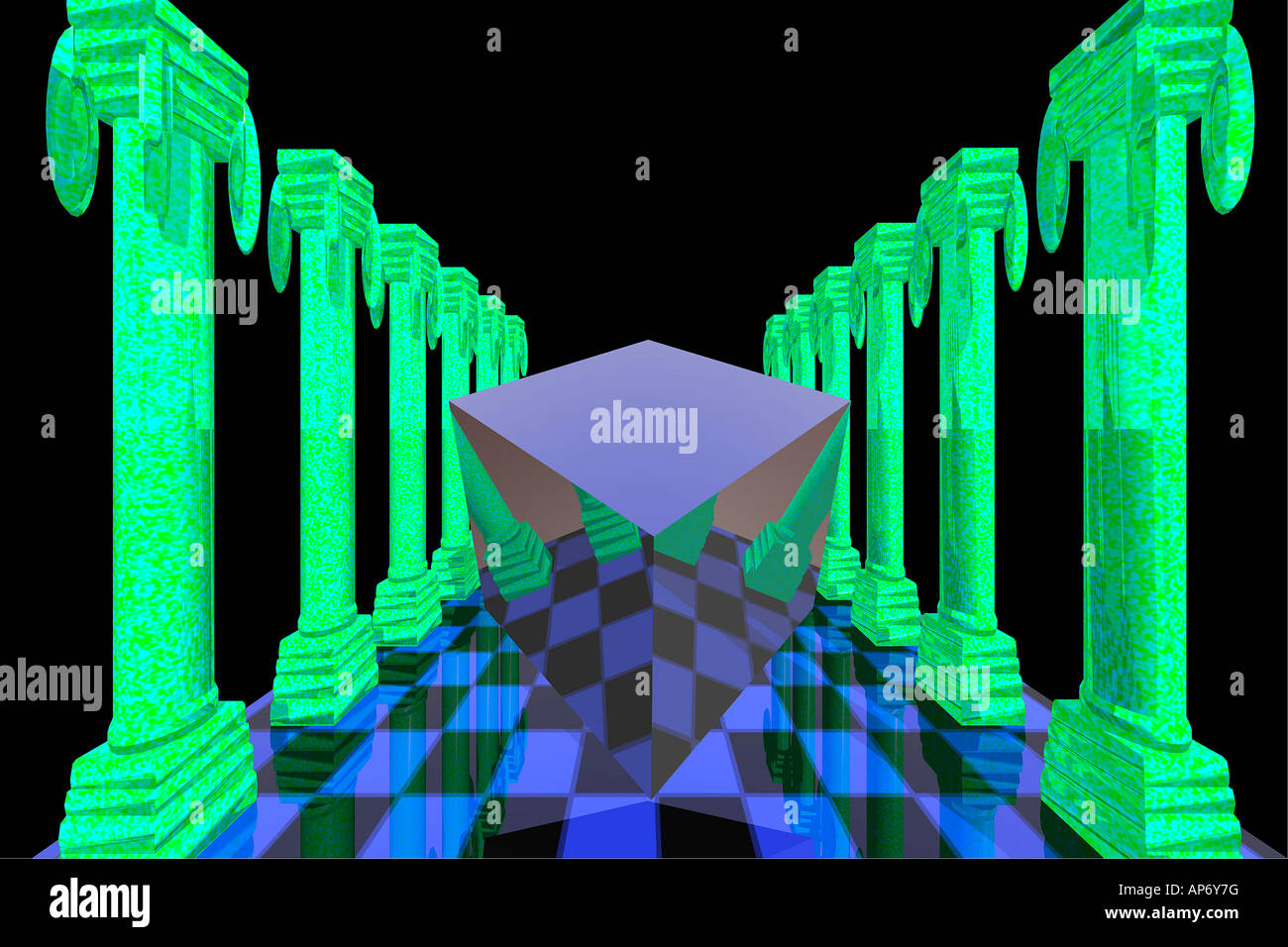 Pyramid 3D Spalten, digital composite Stockfoto