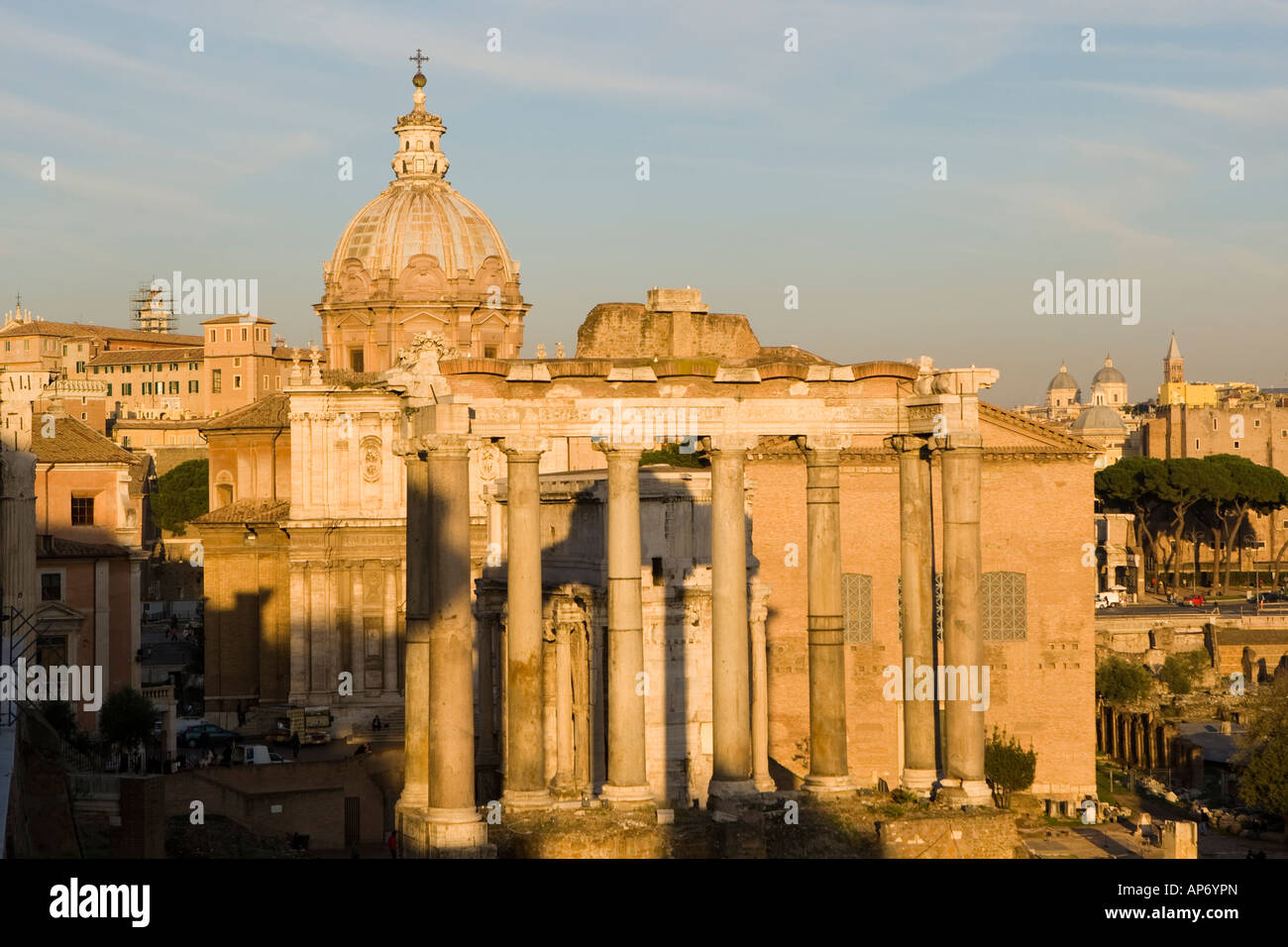 Das Forum Romanum, Rom Italien während des Sonnenuntergangs, 30. November 2007 Stockfoto