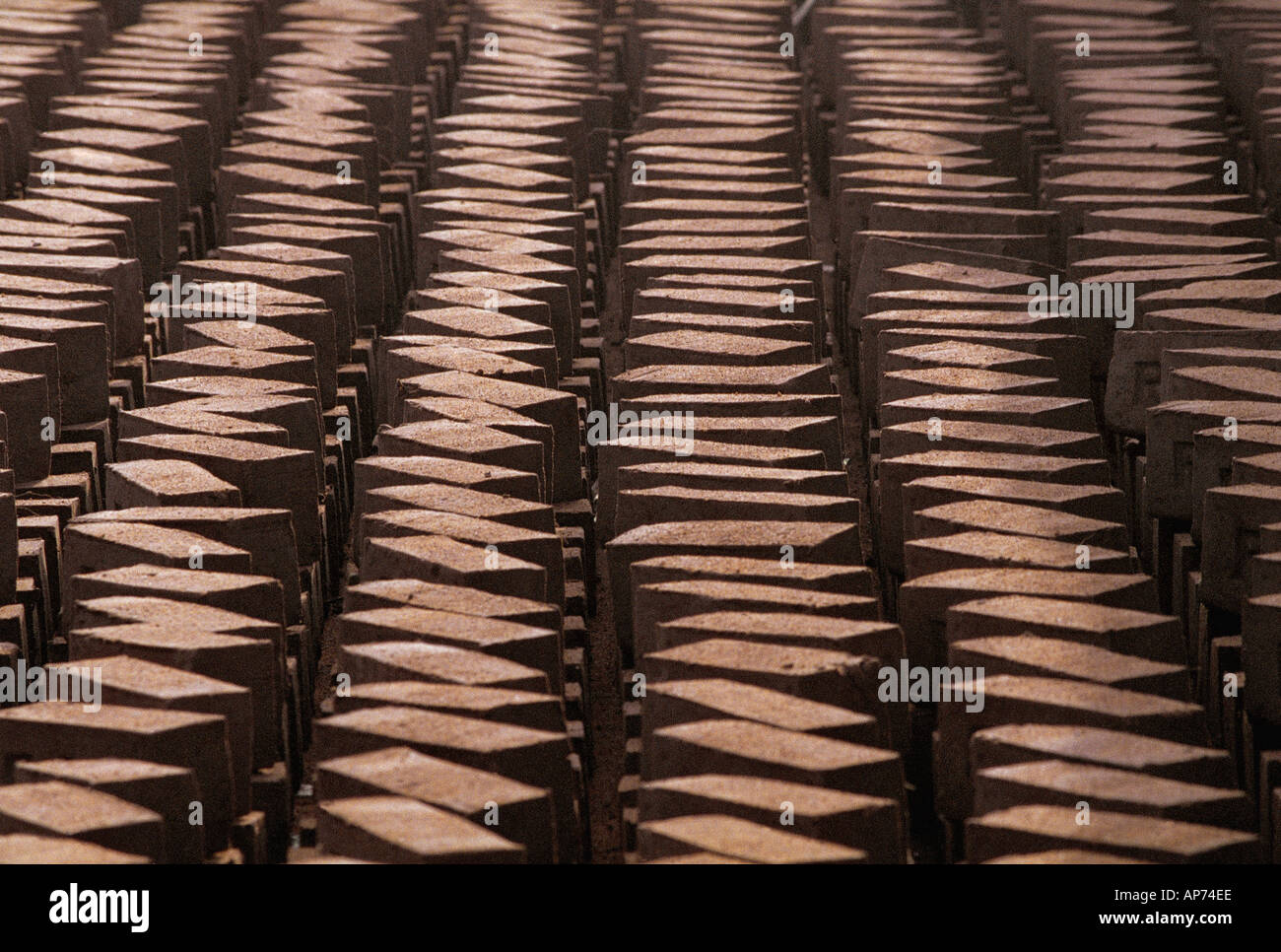 Ziegel im Bulk-Produktion Stockfoto