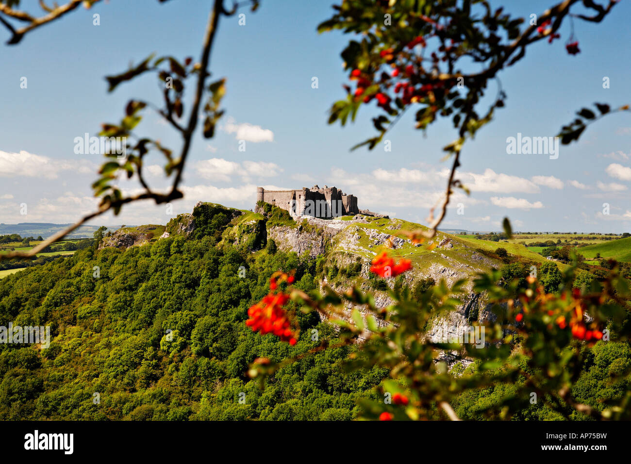 Position Cennen Castle Trapp Stockfoto