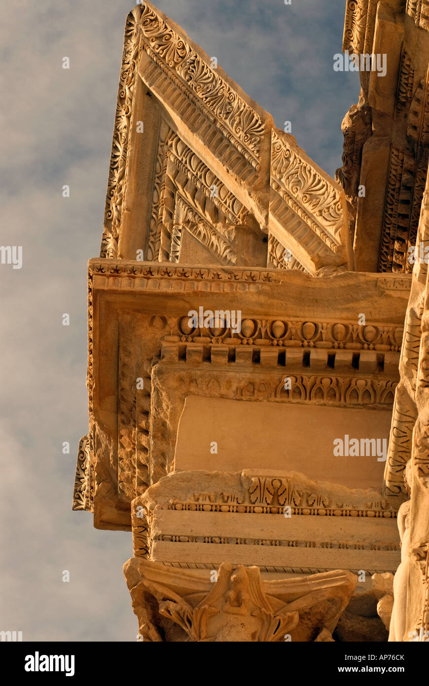 Detail des Arches von Septimius Severus, Leptis Magna, Libyen, Nordafrika. Stockfoto