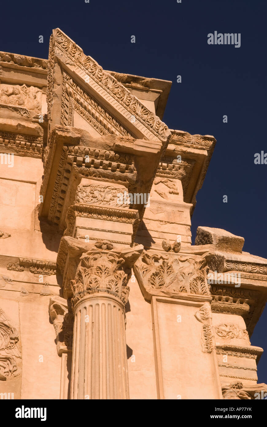 Detail der Bogen des Septimius Severus Leptis Magna Libyen Stockfoto