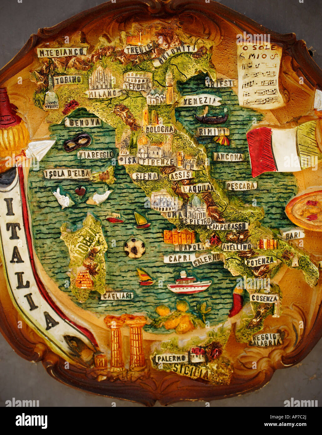 Keramikplatte, Italien Stockfoto