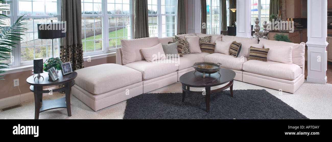 Wohnzimmer-Lounge mit Sofacouch, Philadelphia USA Stockfoto