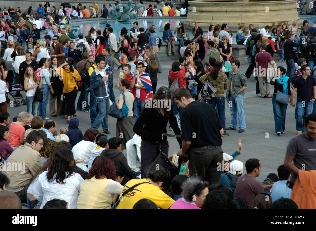 Masse auf einer Veranstaltung in Trafalgar Square in London UK Stockfoto