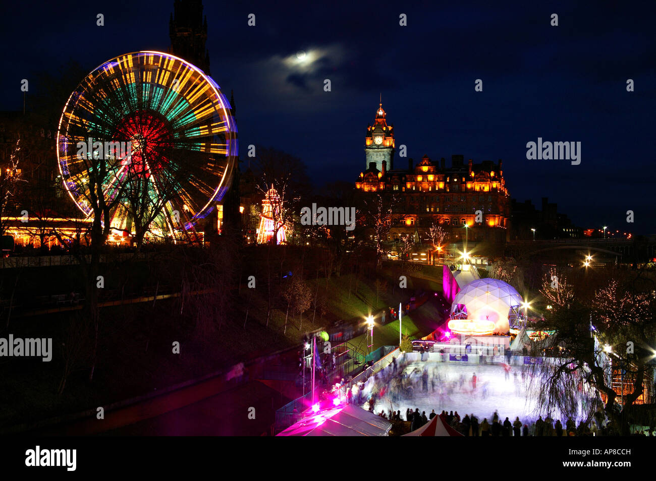 Edinburgh Winter Wunderland Kirmes, Weihnachten, Schottland, UK, Europa Stockfoto
