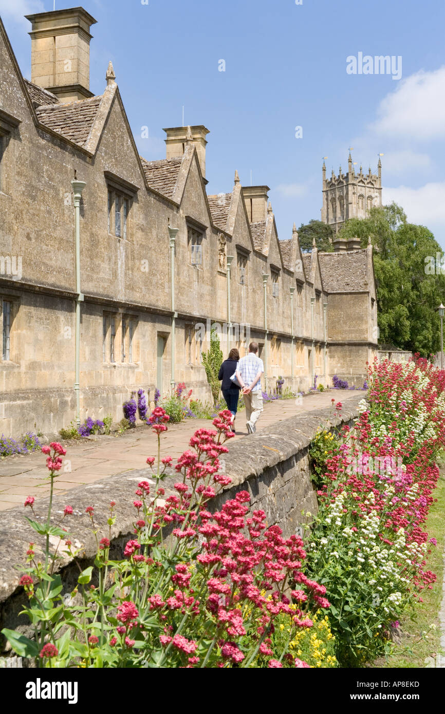 Die Armenhäuser, gebaut von Sir Baptist Hicks im Jahre 1612 in den Cotswolds Stadt von Chipping Campden, Gloucestershire Stockfoto