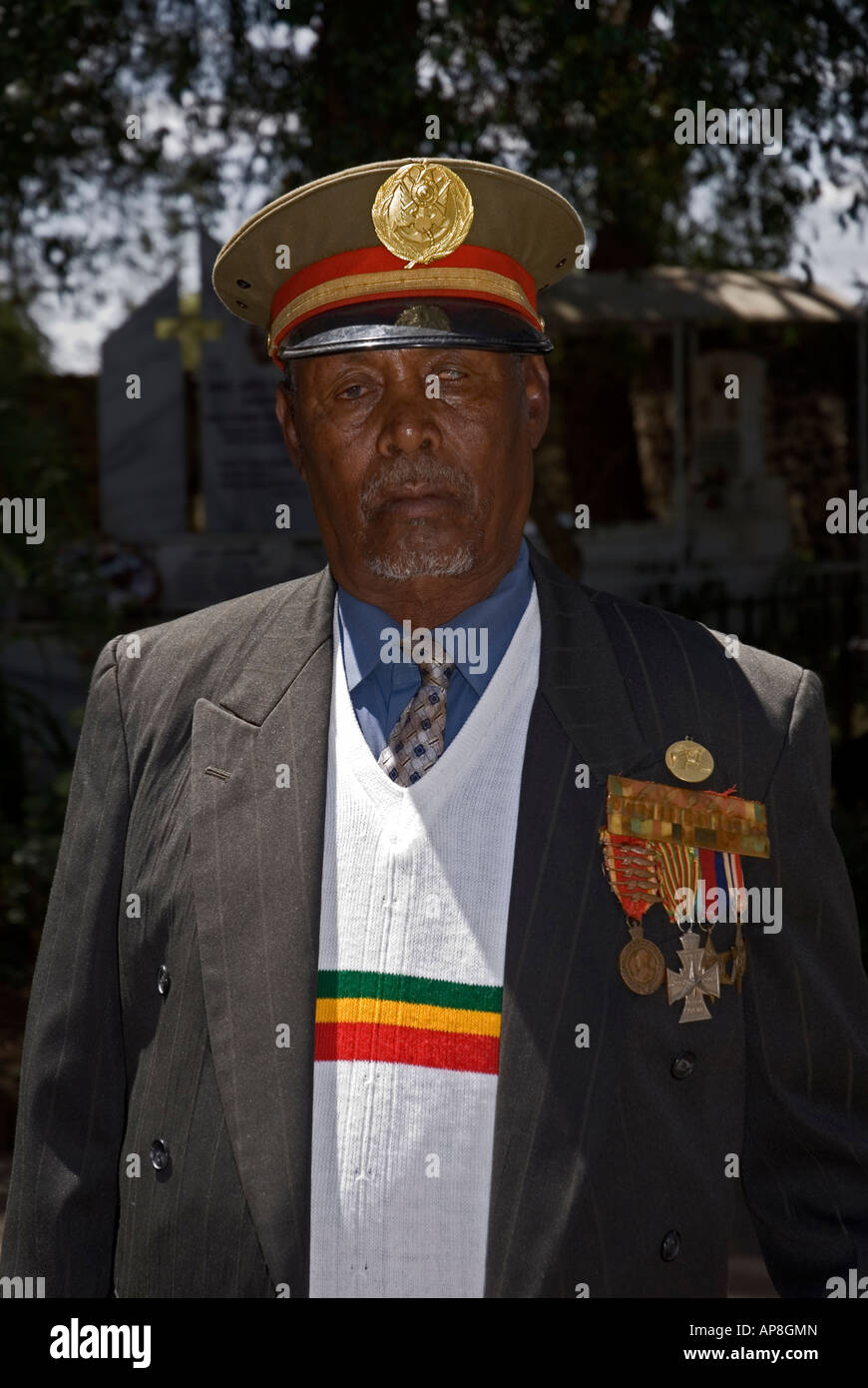 Ehemaliger Soldat der äthiopischen Armee, Addis Abeba, Äthiopien Stockfoto