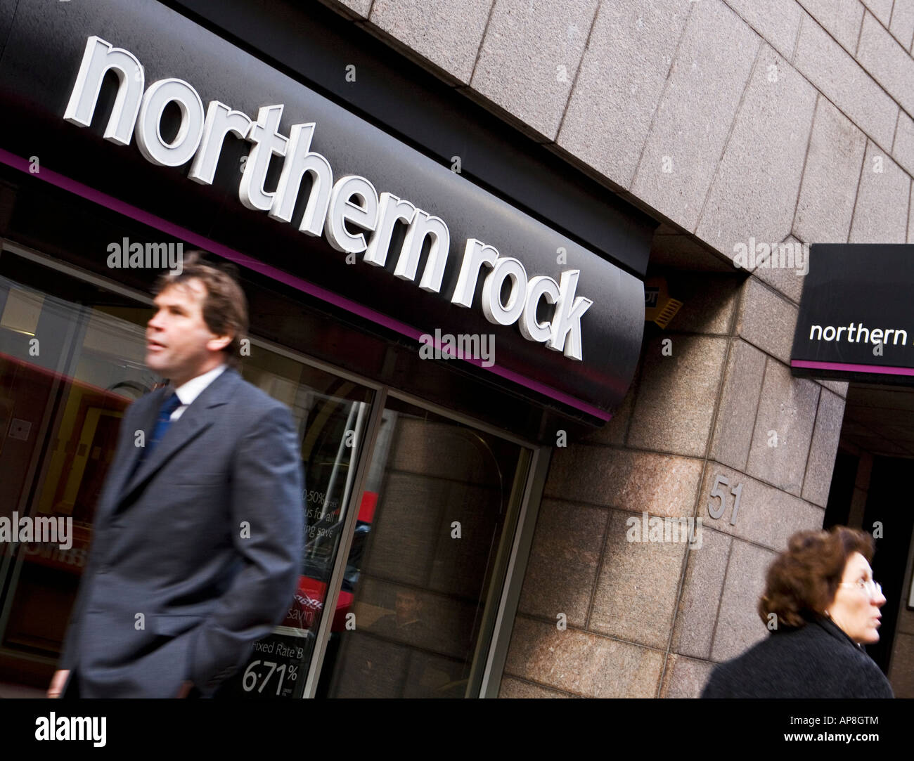 Northern Rock Bank-Filiale Stockfoto