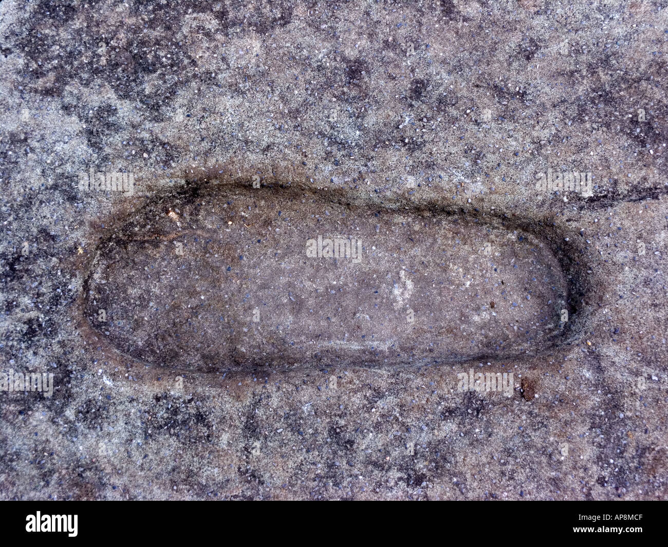 Dunadd Stone Fußabdruck Argyll, Schottland Stockfoto