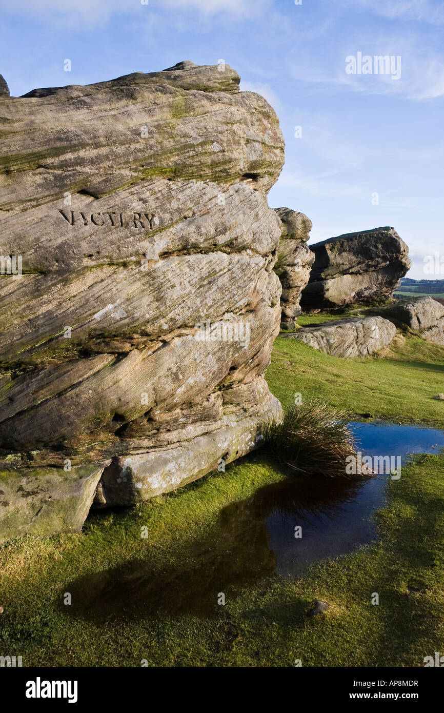 Die drei Schiffe, birchenfarbig Rand, Peak District National Park, Derbyshire, England, Vereinigtes Königreich Stockfoto