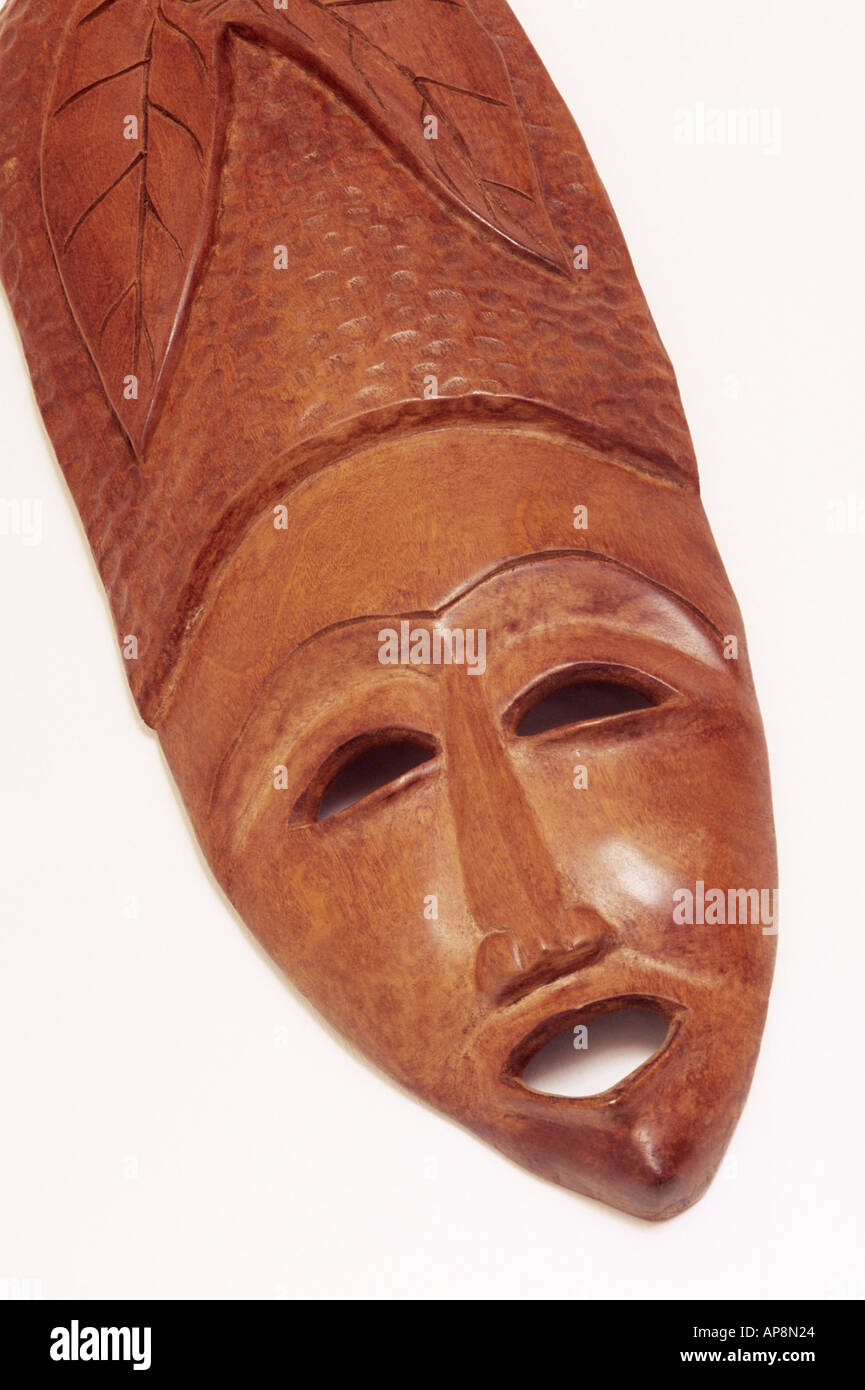 Geschnitzte afrikanische Holzmaske Stockfoto