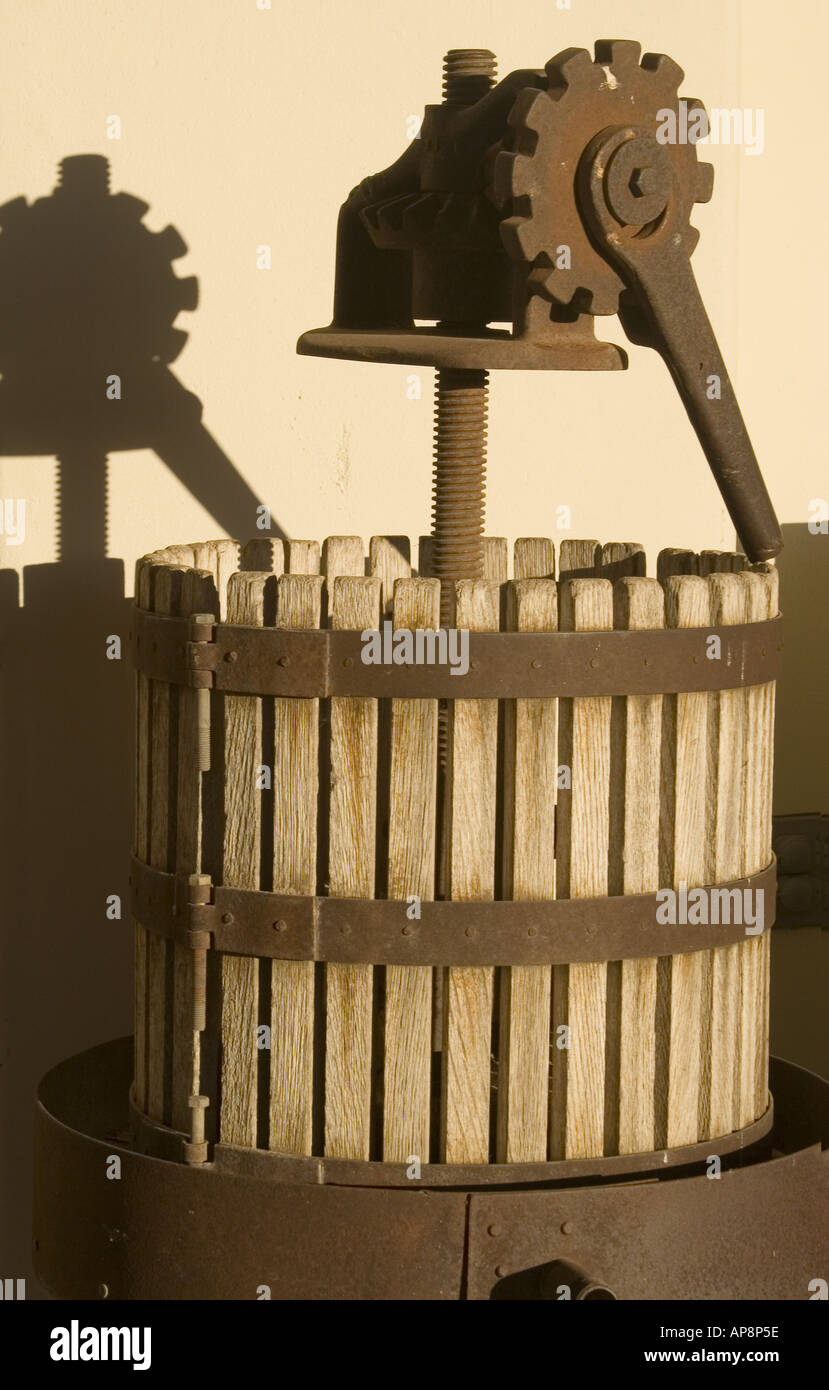 Weinpresse Fess Parker Weingut Wein Presse Fess Parker Weingut Stockfoto