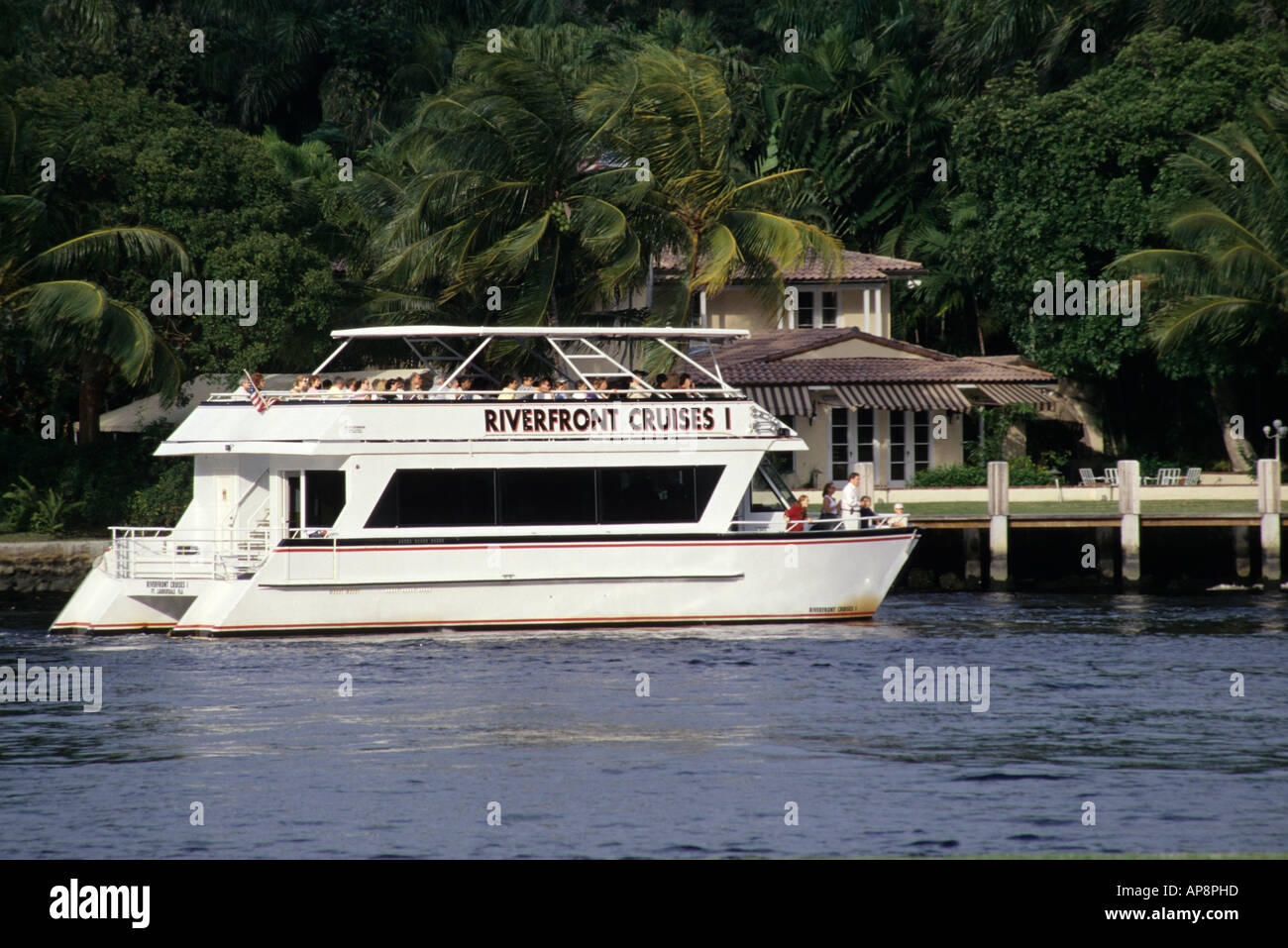 Ft. Lauderdale, Florida. Am Fluss Kreuzfahrten, New River, Ausflugsboot. Stockfoto