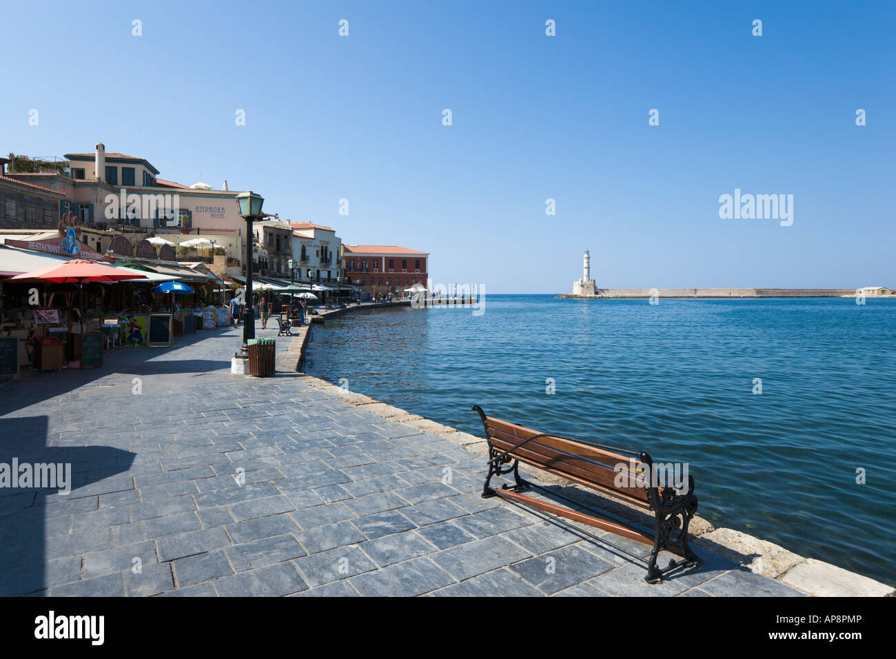 Außenhafen, Altstadt, Nordwestküste, Chania, Kreta, Griechenland Stockfoto