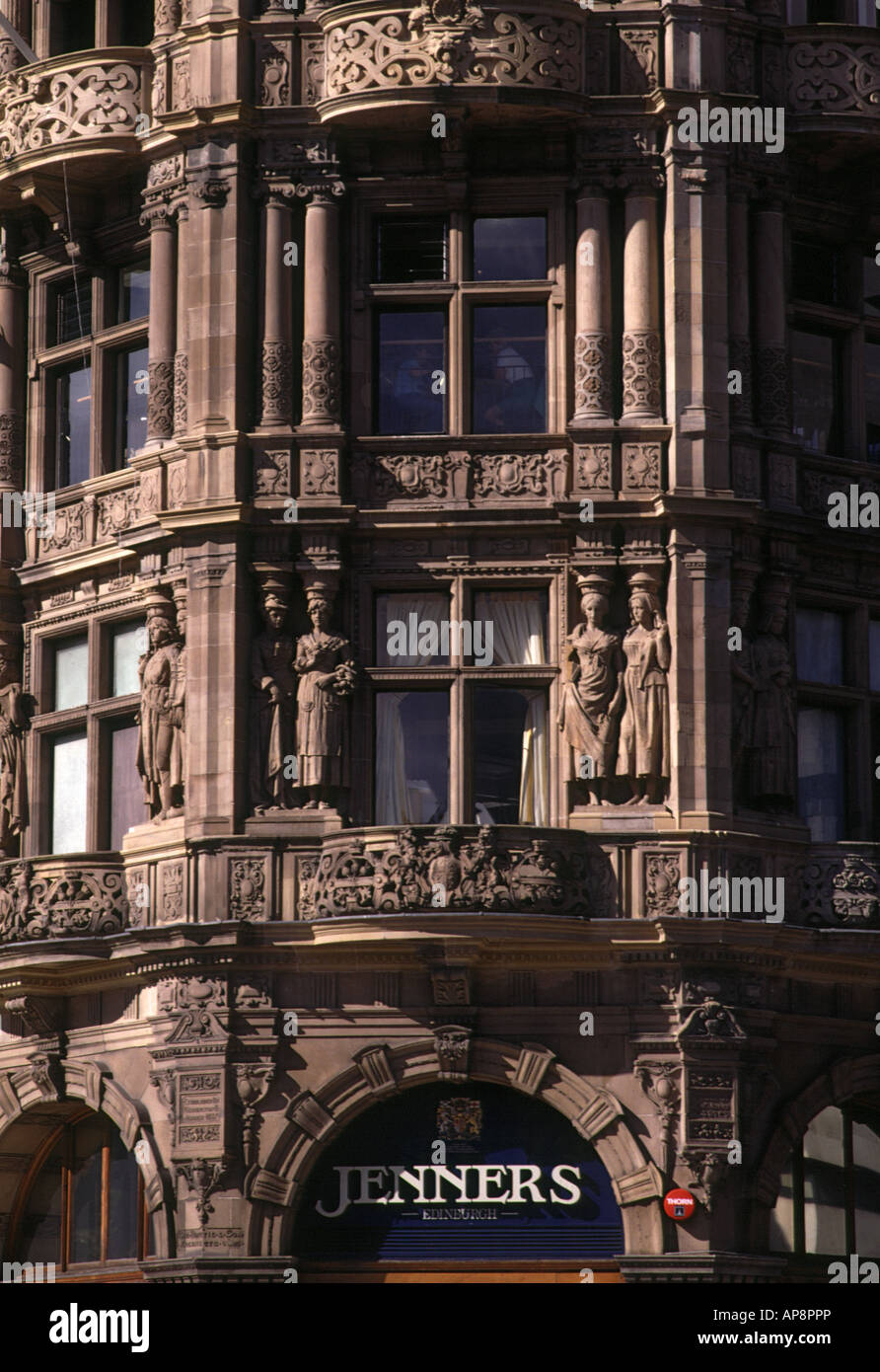 dh Jenners PRINCES STREET EDINBURGH Corner Shop Fassade 1. und 2. Etage Stockfoto