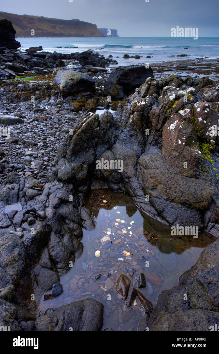 Rubha Nam Brathairean auf Skye Ostküste an einem stimmungsvollen Wintertag Stockfoto