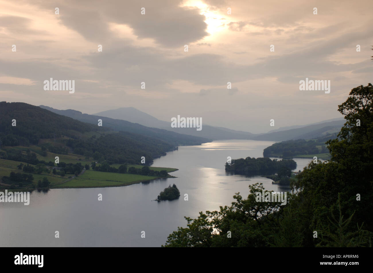 Queens anzeigen Loch Tummel, Pitlochry. Perthshire. Schottland.  XPL 3396-333 Stockfoto