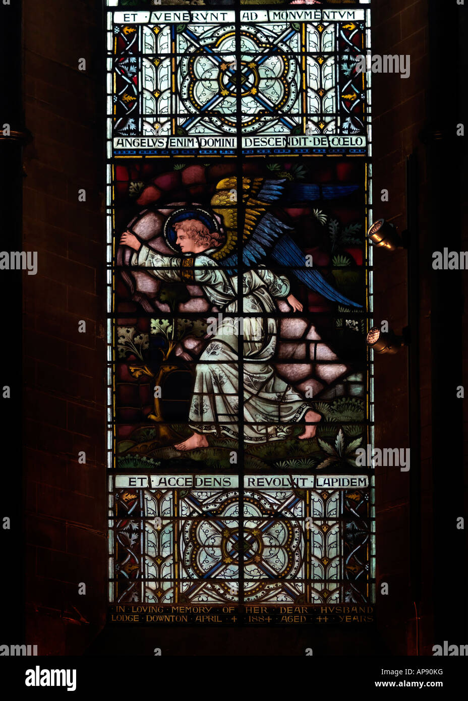Kathedrale von Salisbury gebeizt Glas Engel Stockfoto
