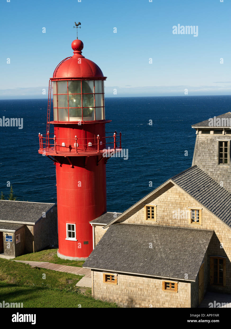 Kanada Quebec Gaspesie Pointe-a-la-Renomee, historischen Leuchtturm, dem Marconi Nordamerikas erste maritime Radio Sta installiert Stockfoto