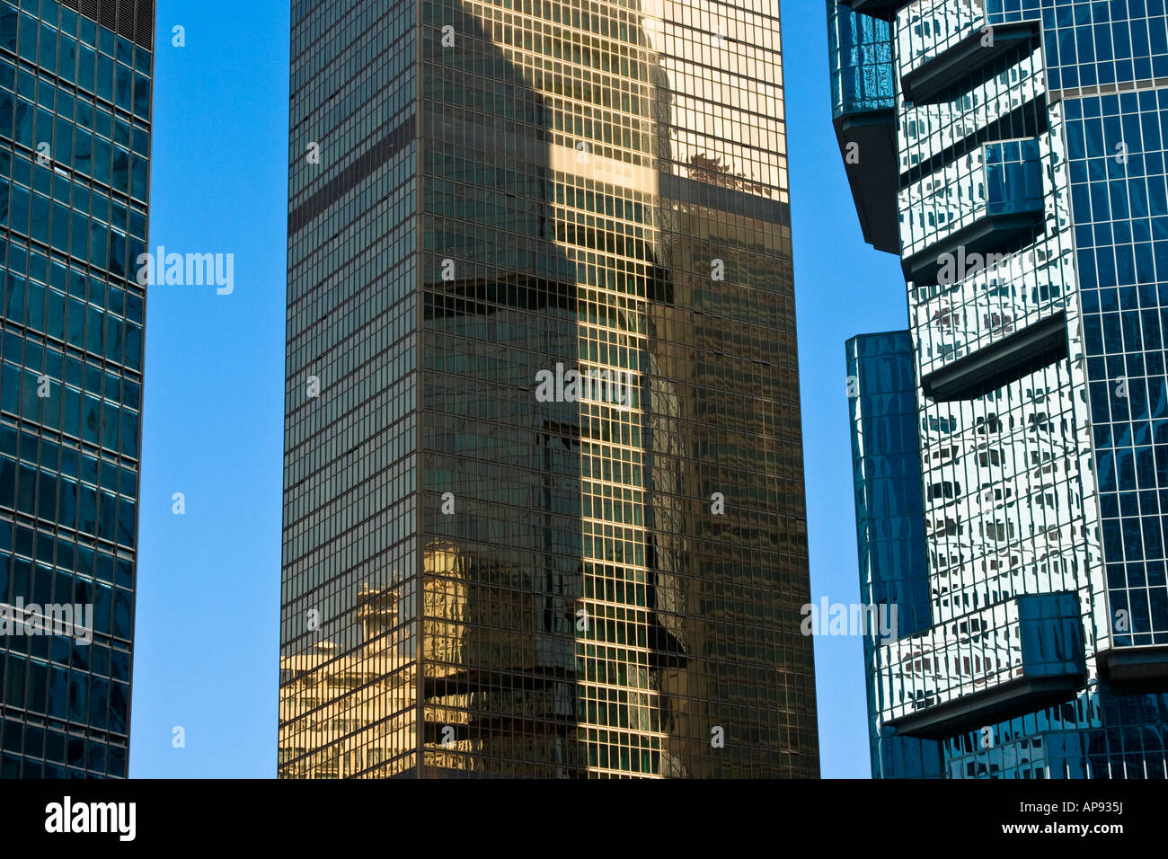 Closeup architektonische Design Gebäude in Hongkong Stockfoto