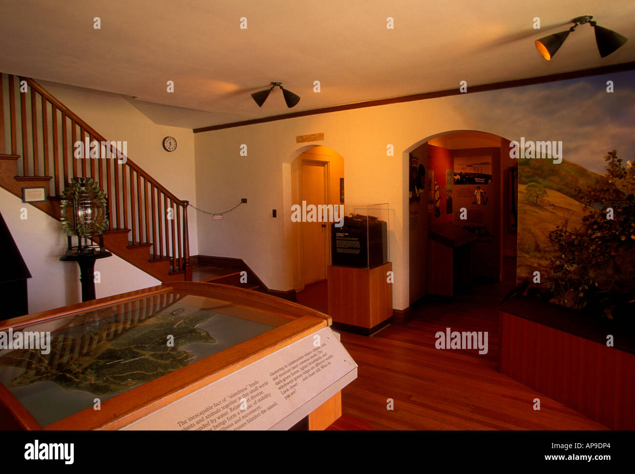 Display, Besucherzentrum, Angel Island State Park, Angel Island, Kalifornien Stockfoto