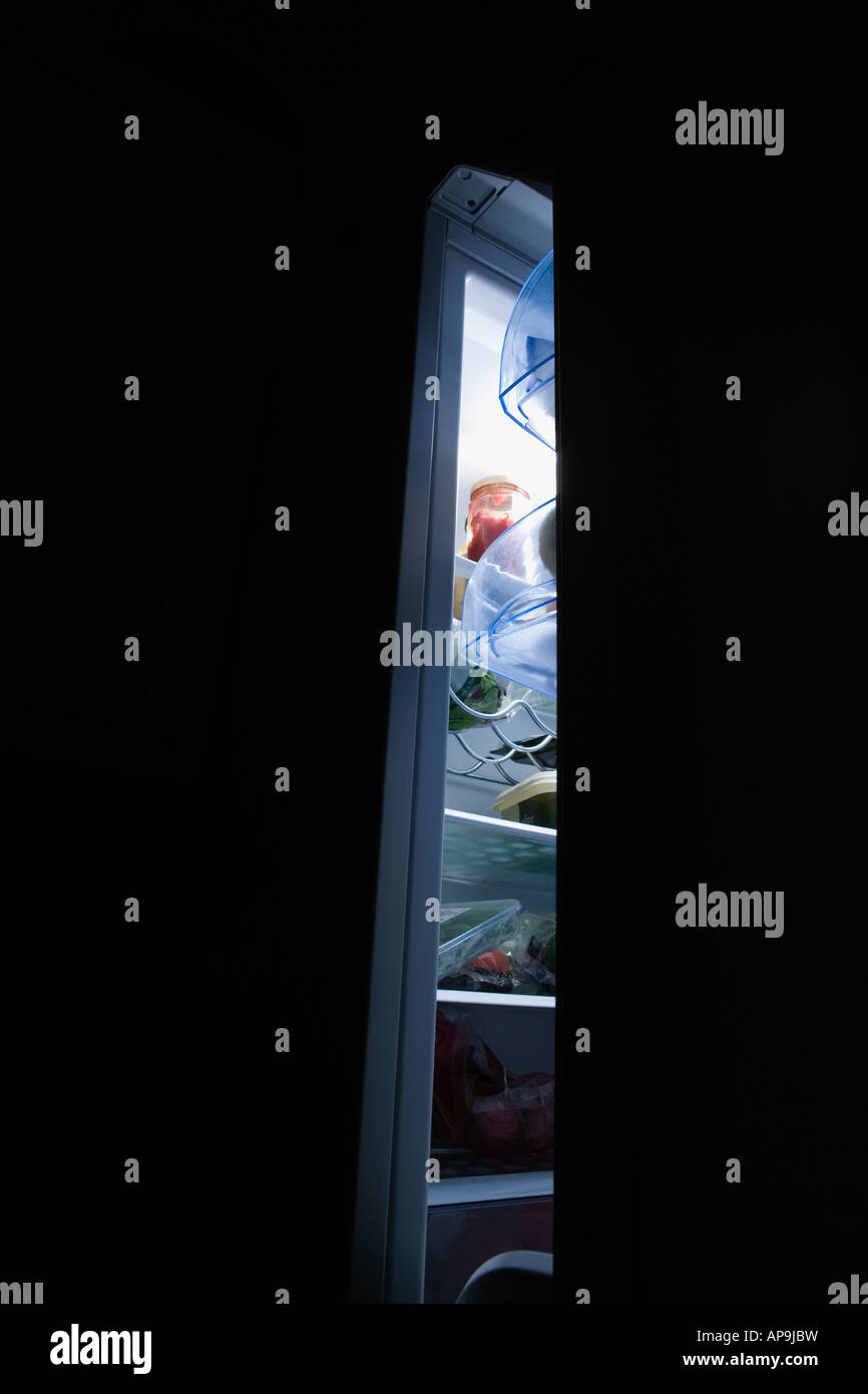 Kühlschranktür geöffnet Stockfoto