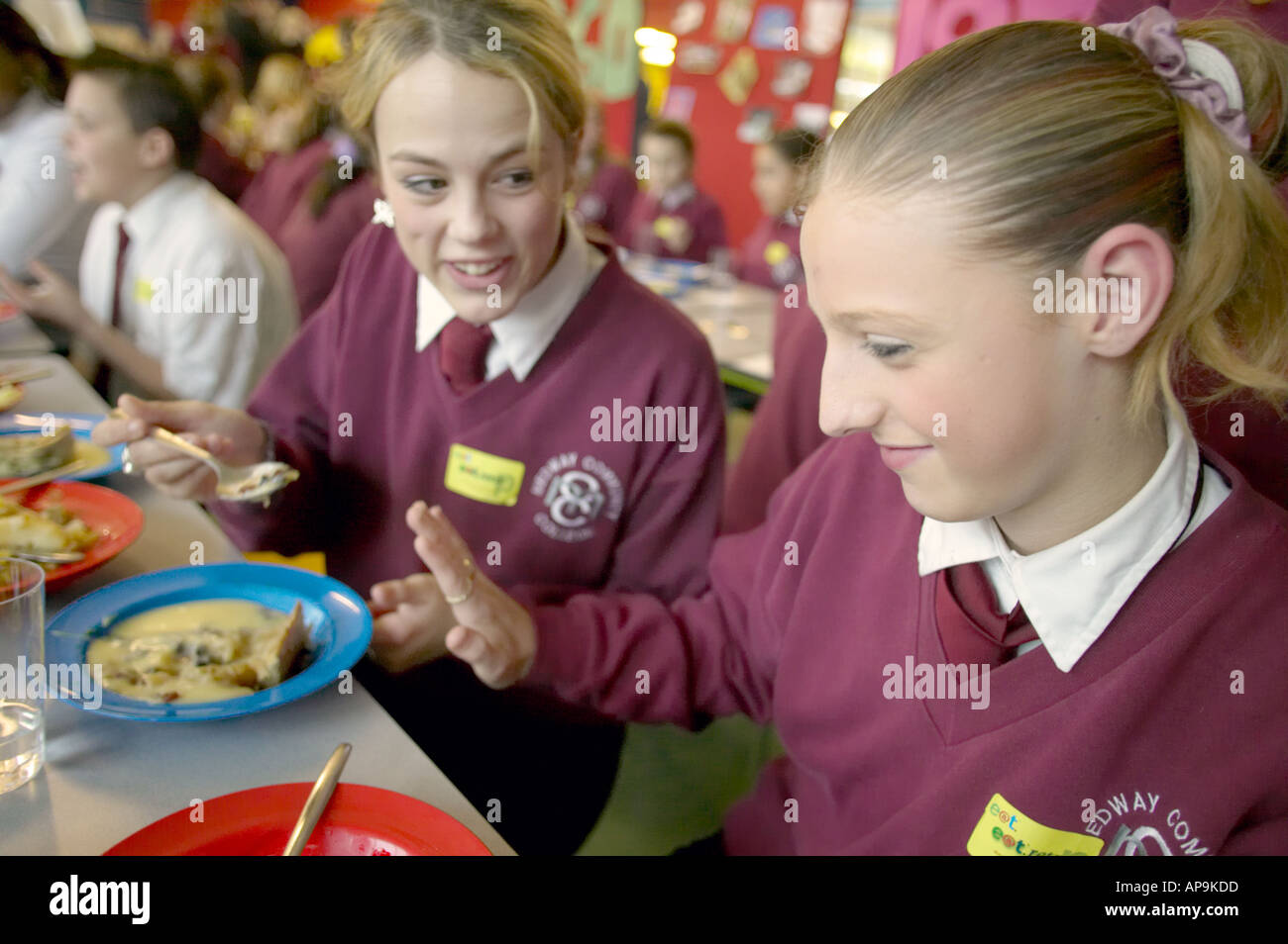 Schule Abendessen Kent UK Stockfoto