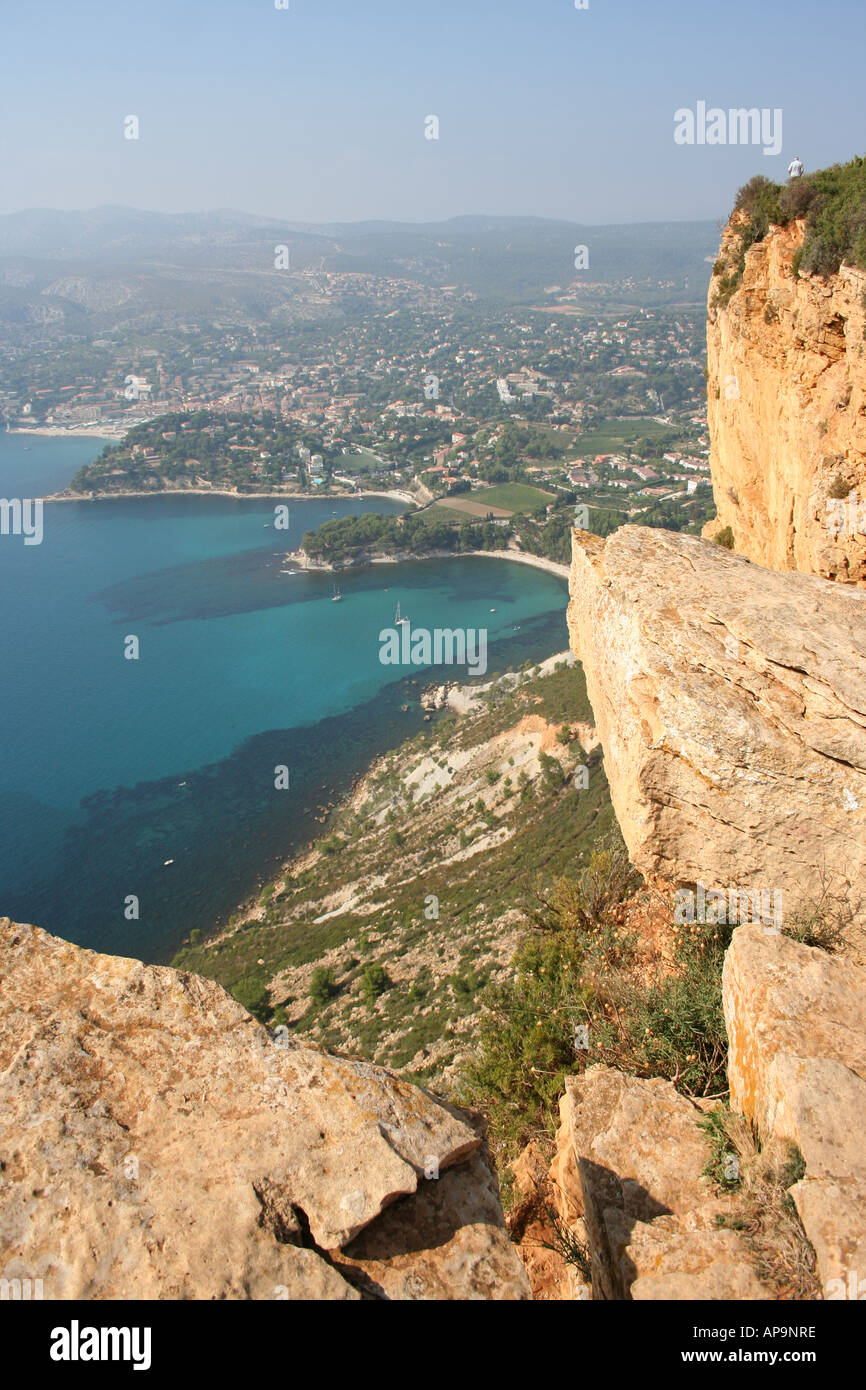Klippen des Cap Canaille Cape Canaille Klippe und Cassis Frankreich September 2006 Stockfoto