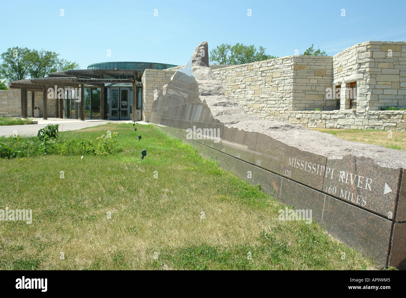 AJD50114, IA in Council Bluffs, Iowa, Besucherzentrum, gelogen, historisches Gebäude Stockfoto