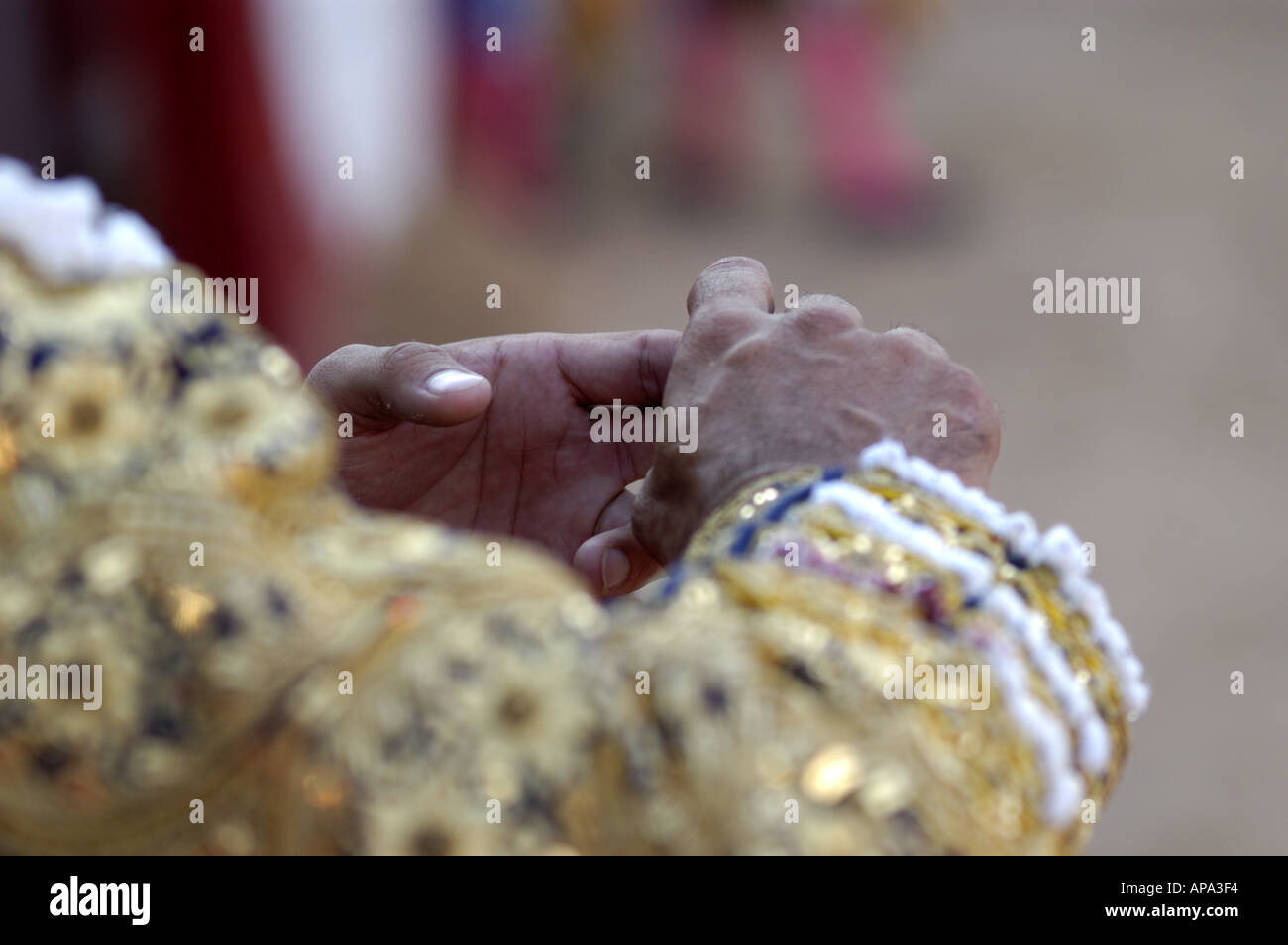 Nahaufnahme eines spanischen Stierkämpfer-Anzugs. Stockfoto