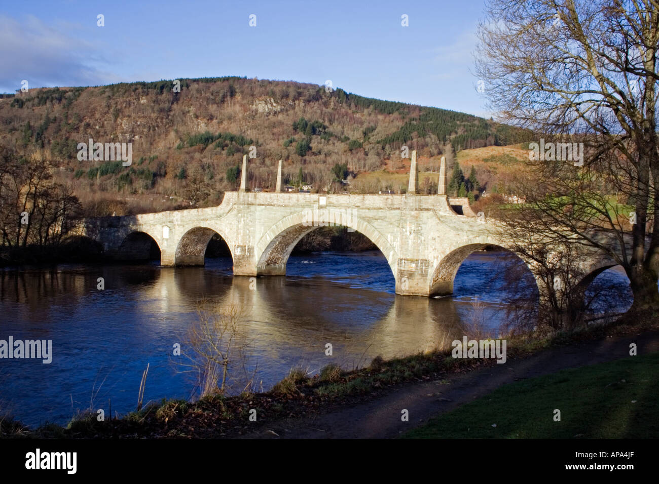 Watet Brücke bei Aberfeldy Kreuzung am Fluss Tay, Perth und Kinross, Perthshire. Stockfoto