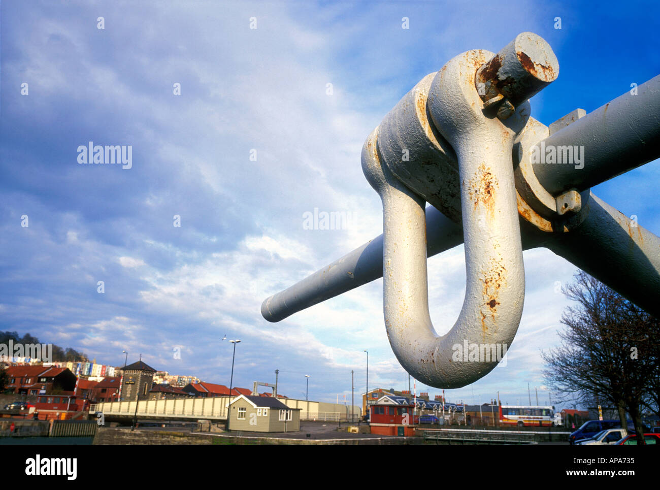 Alte Anker neben Bristol s historischen docks Stockfoto