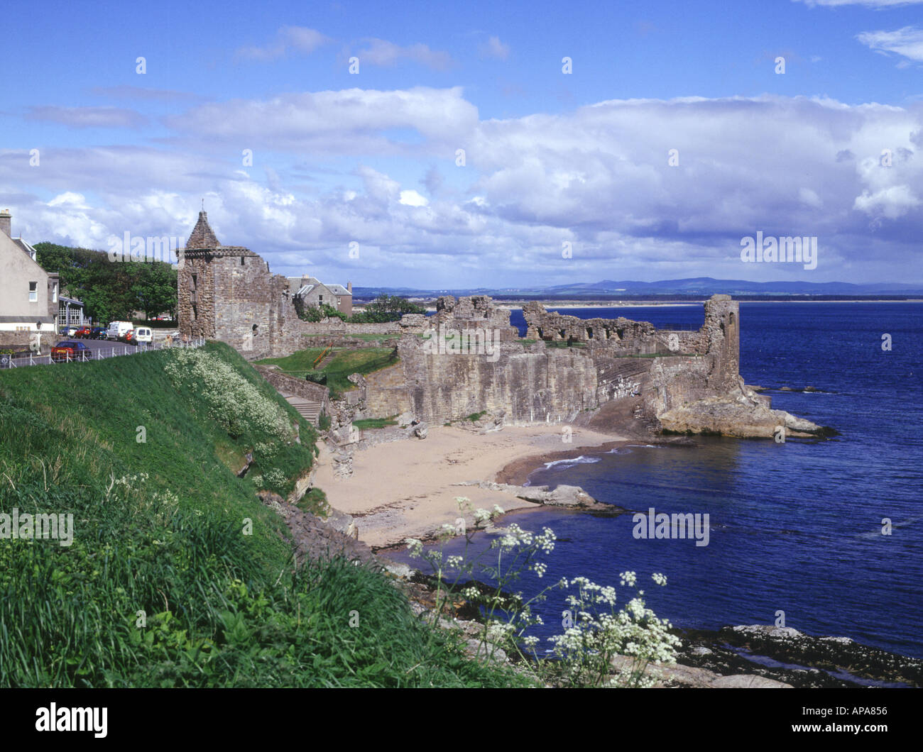dh Castle ST ANDREWS FIFE Beach und Castle scotland Heritage Küste Stockfoto