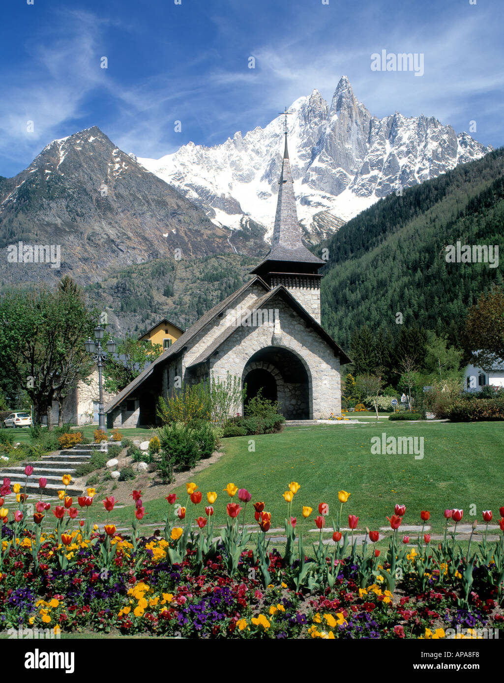 Les Praz de Chamonix Haute Savoie Chamonix Valley Rhone Alpes Frankreich Stockfoto