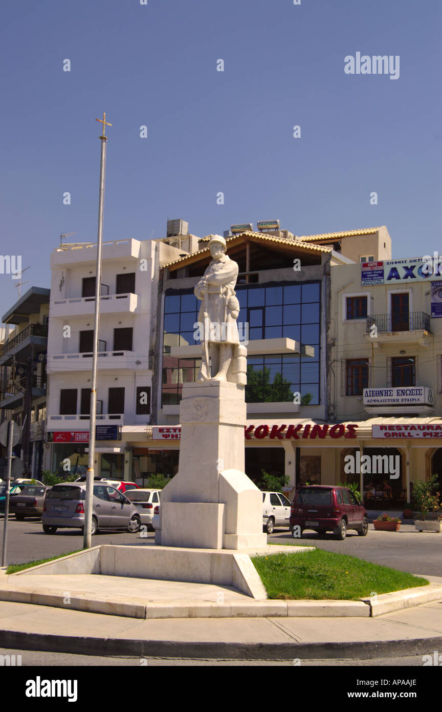 Statue des unbekannten Soldaten Rethymnon Kreta griechische Inseln Stockfoto