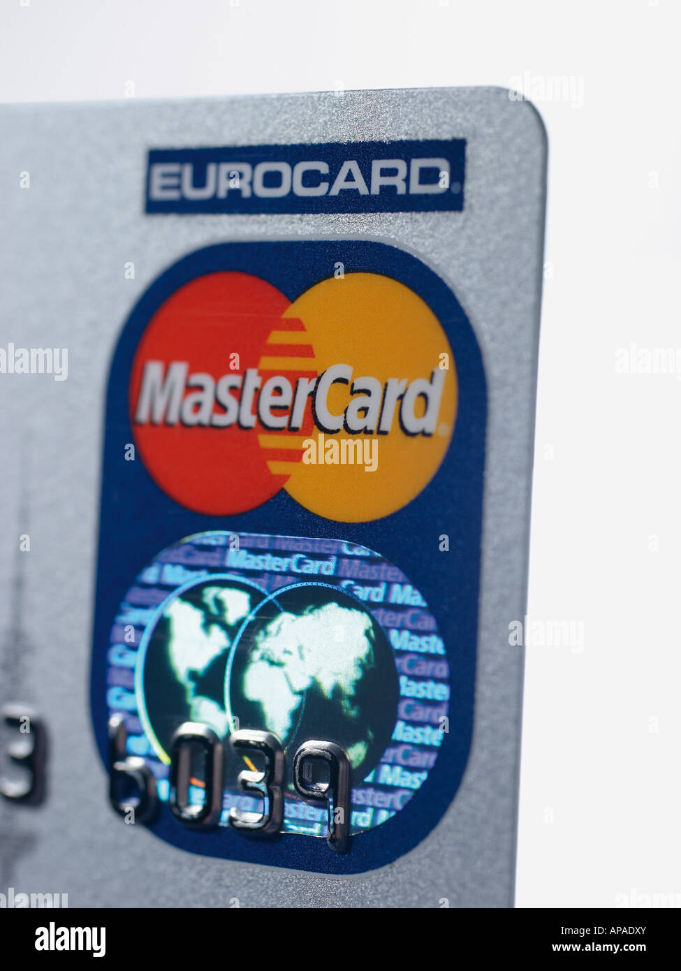 Kreditkarte mit Hologramm Stockfoto