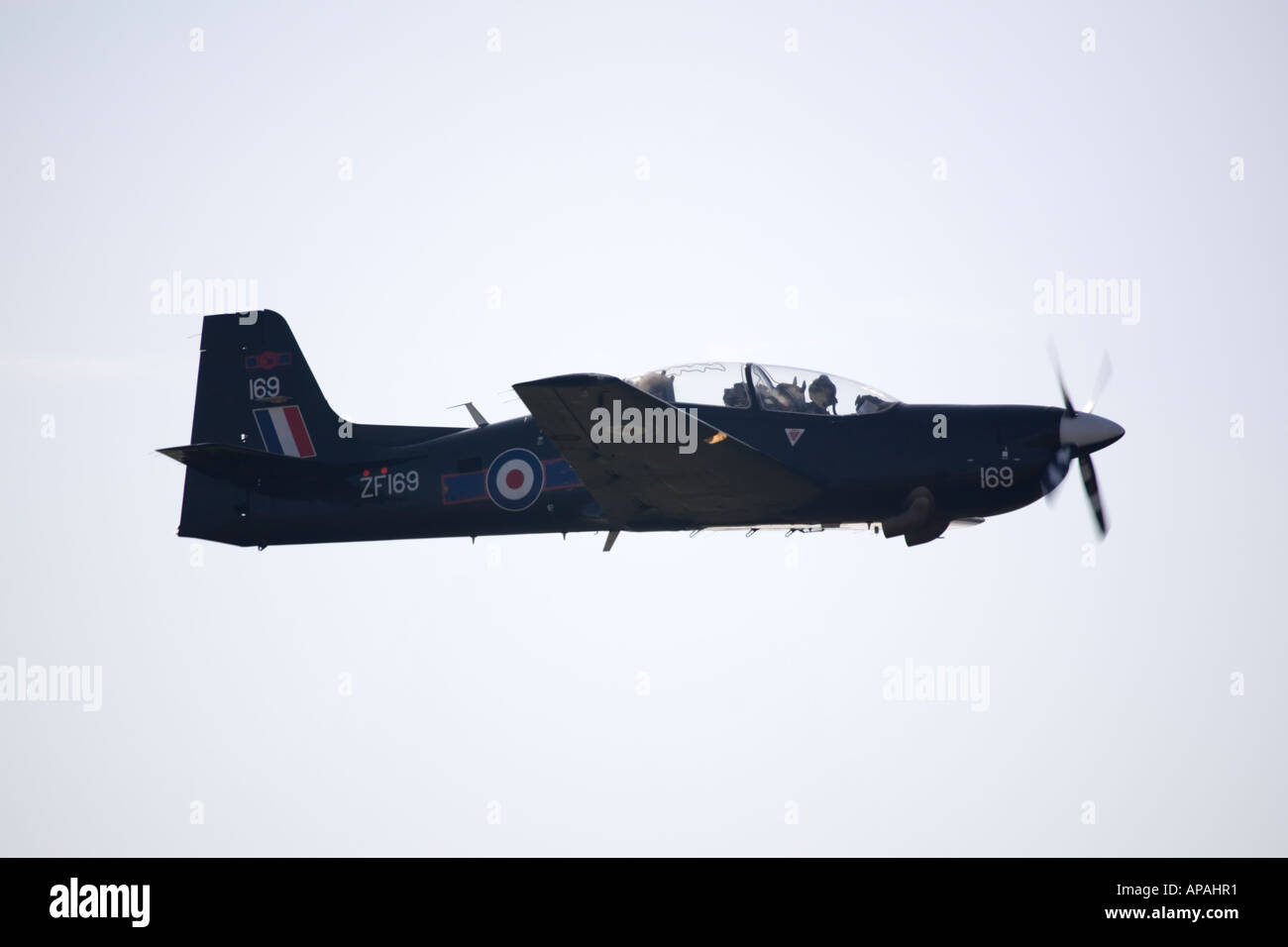 RAF Tucano T1 fliegenden Trainingsflugzeug im Flug Stockfoto