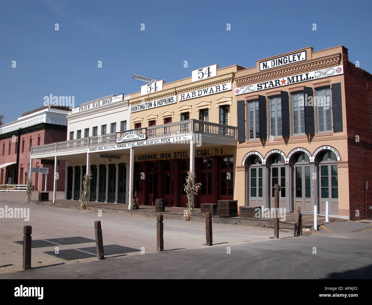 Originalbauten von old Sacramento Veranstaltungstagen Goldrausches 1849 wurden restauriert und Stockfoto