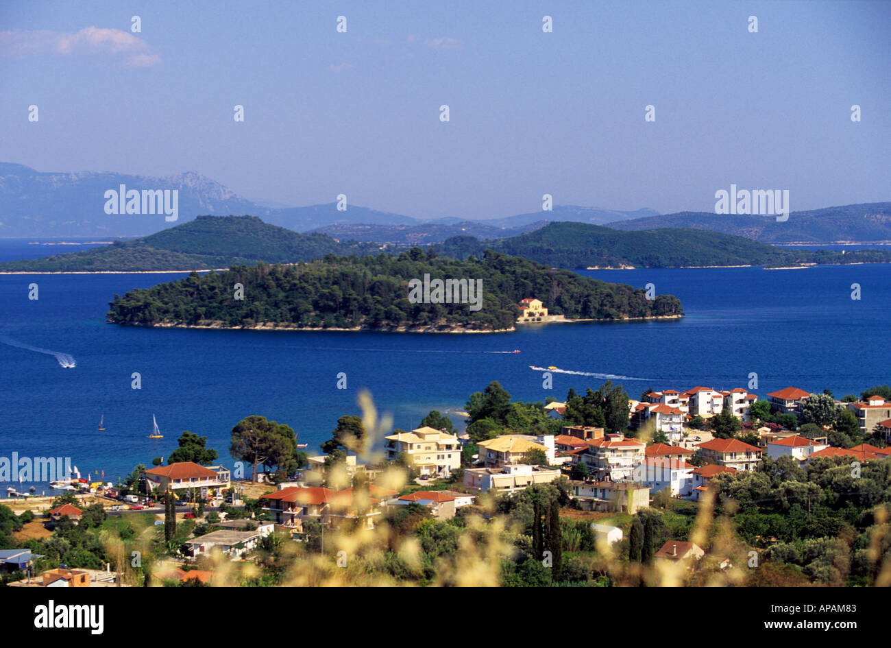 Griechenland Ionion Lefkas eine Ansicht von nidri Stockfoto