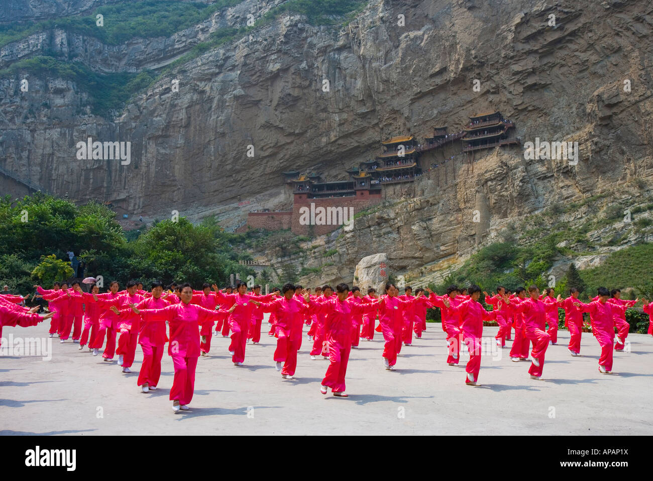 Eine Gruppe von Menschen spielen Tai Ji Quan Stockfoto