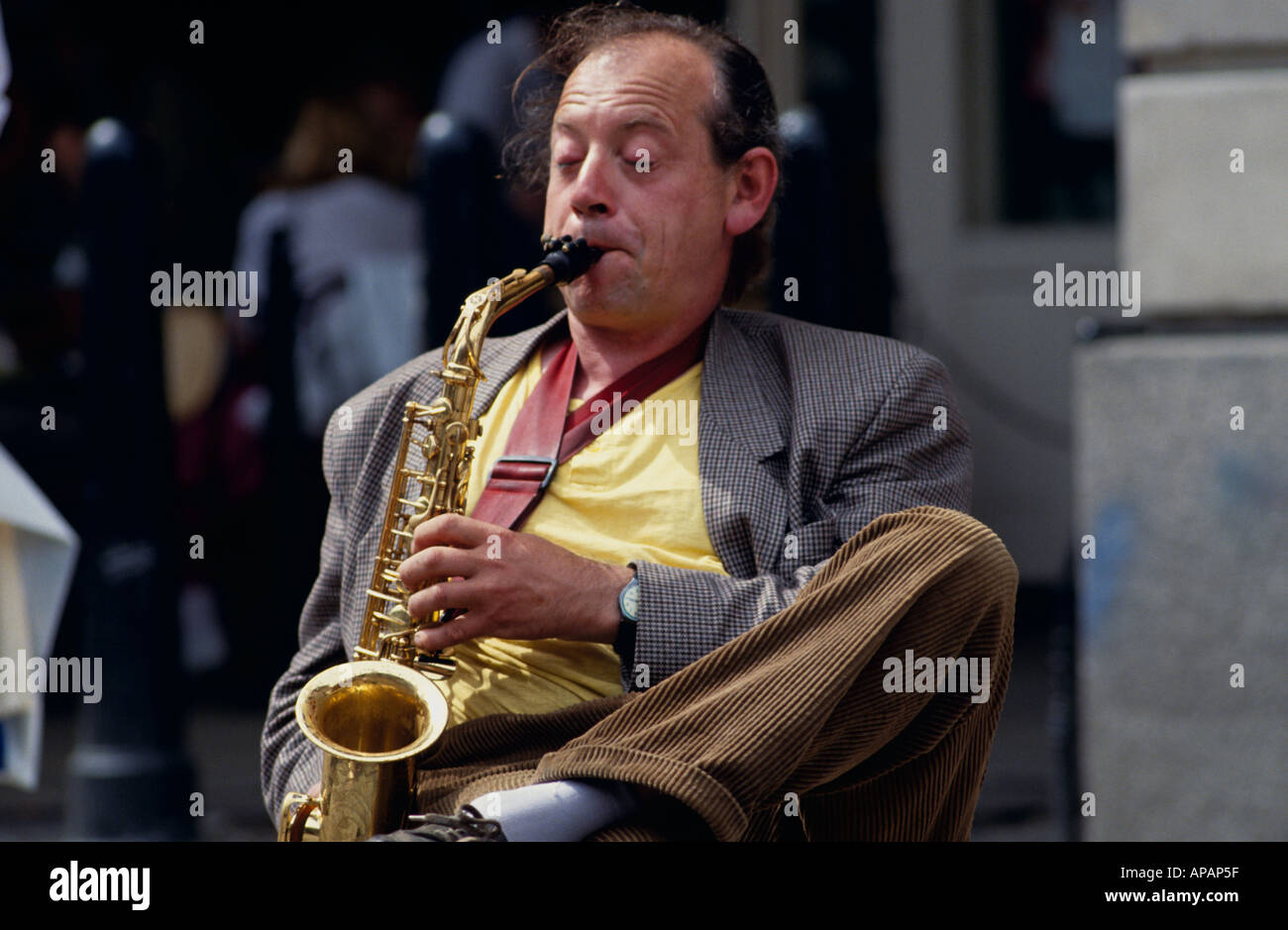 Sax-Player Covent Garden London West End U K Stockfoto