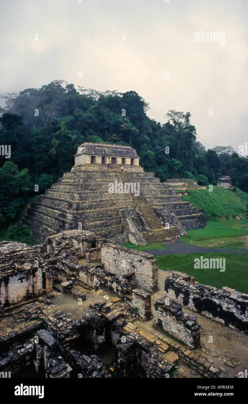 El Palazio Palenque Mexiko Stockfoto