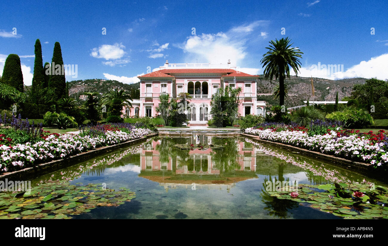 Garten Villa Ephrussi de Rothschild, St. Jean Cap Ferrat, Frankreich Stockfoto