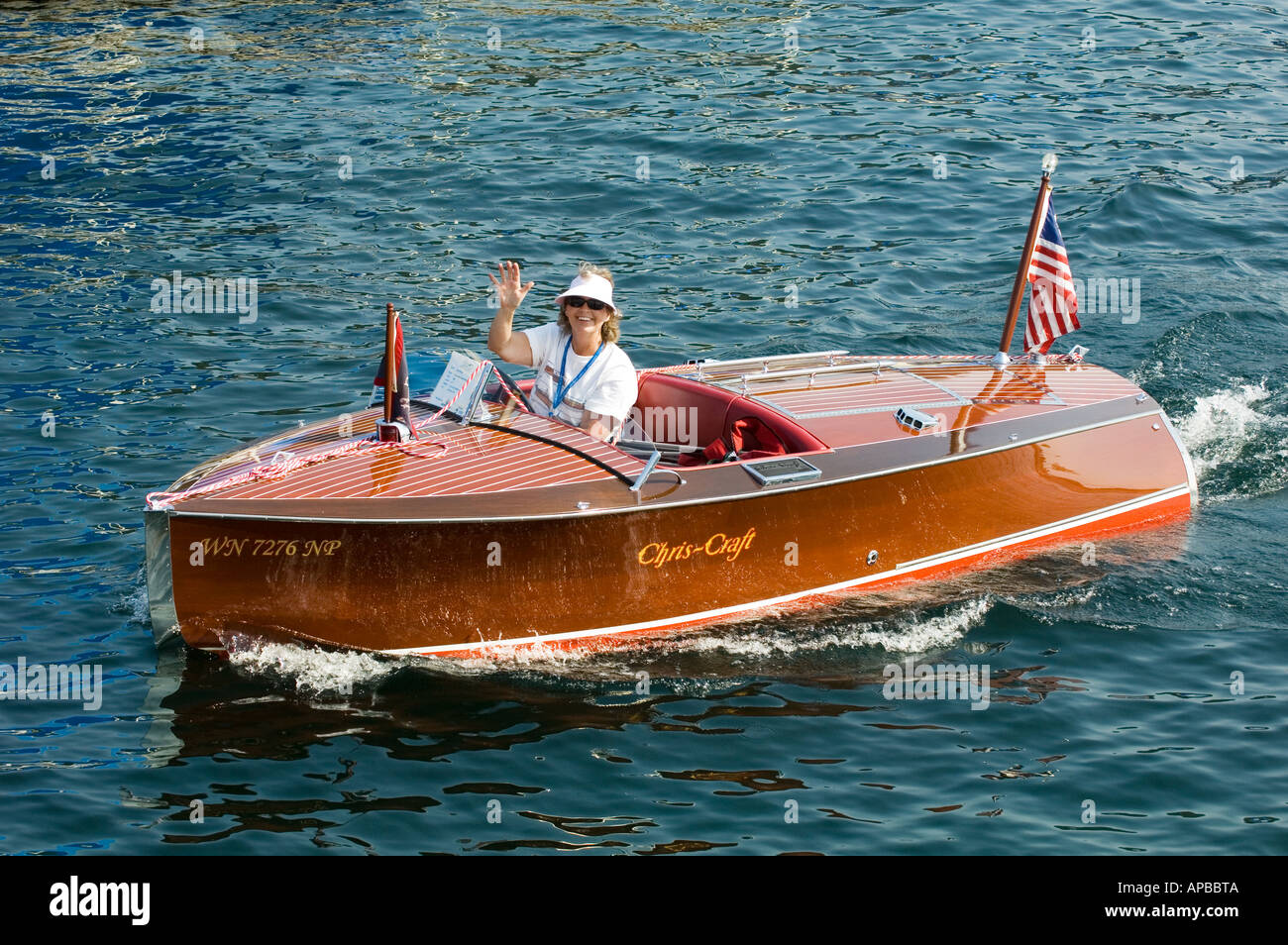 IDAHO CEOUR D ALENE HOLZBOOT FESTIVAL HOLZBOOT KREUZFAHRT AUF COEUR D ALENE LAKE Stockfoto