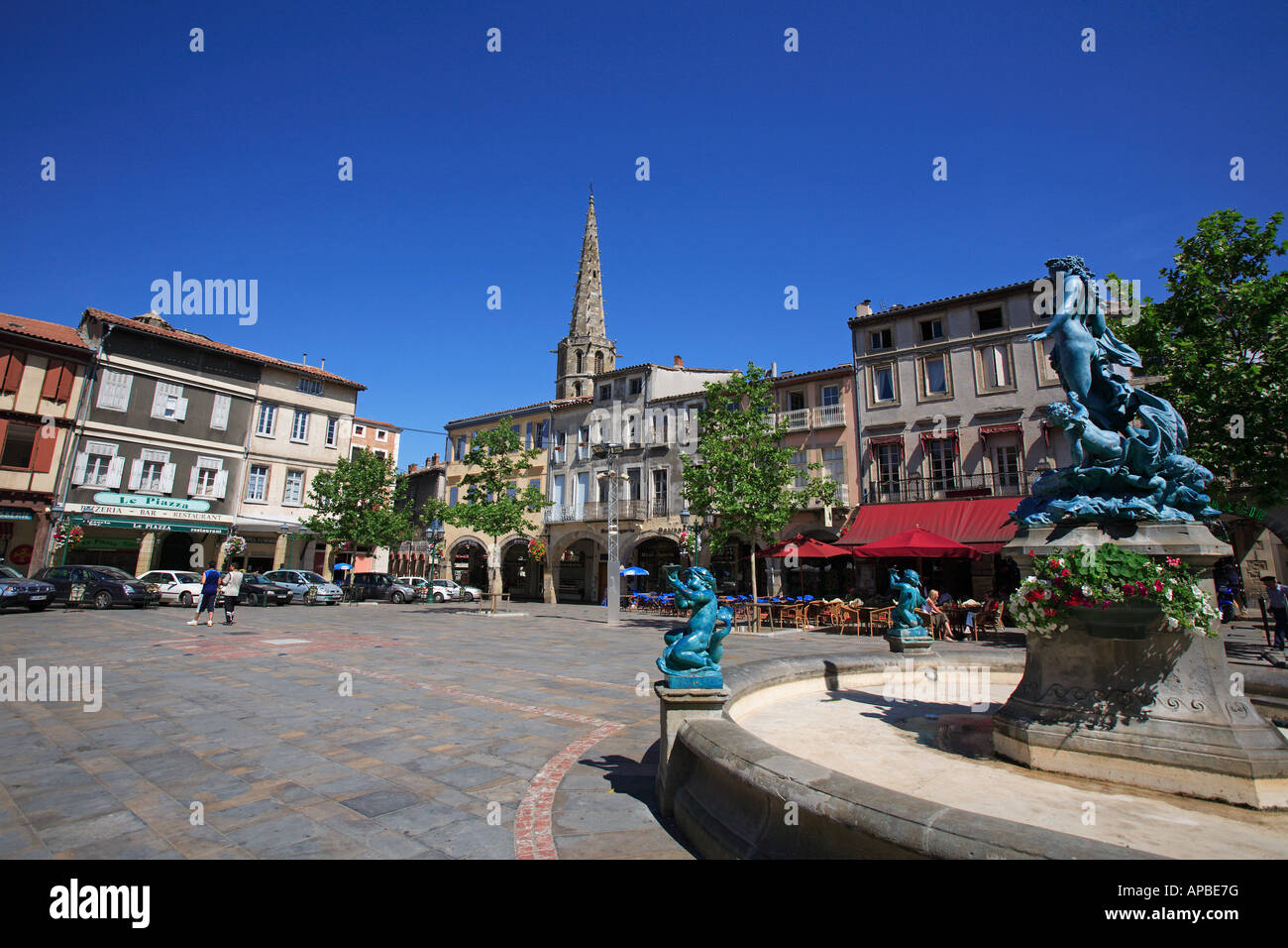 Frankreich Languedoc Roussillon Aude Limoux Blick auf den Platz Stockfoto