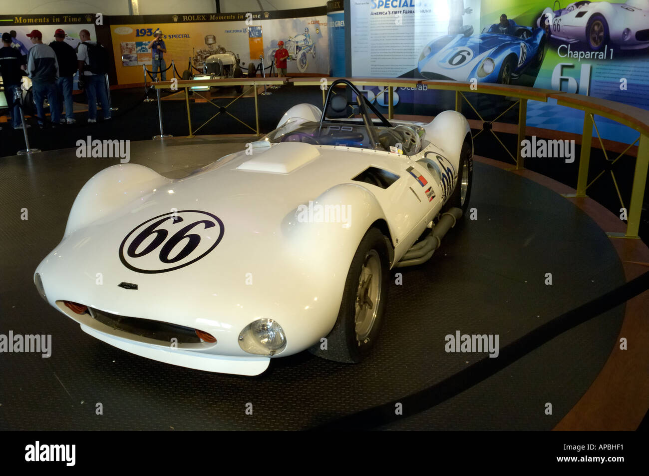 Chaparral 1 auf dem Display auf der 32. Rolex Monterey Historic Automobil Rennen 2005 Stockfoto
