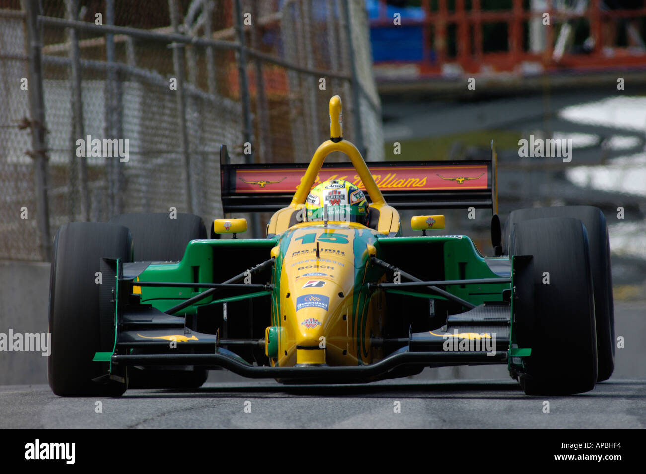 Alex Tagliani Rennen sein Team Australien Ford Cosworth Lola beim Champ Car Molson Indy Toronto-Rennen 2005. Stockfoto